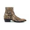 Libertine – Tan Snakeskin Leather Harness Boots