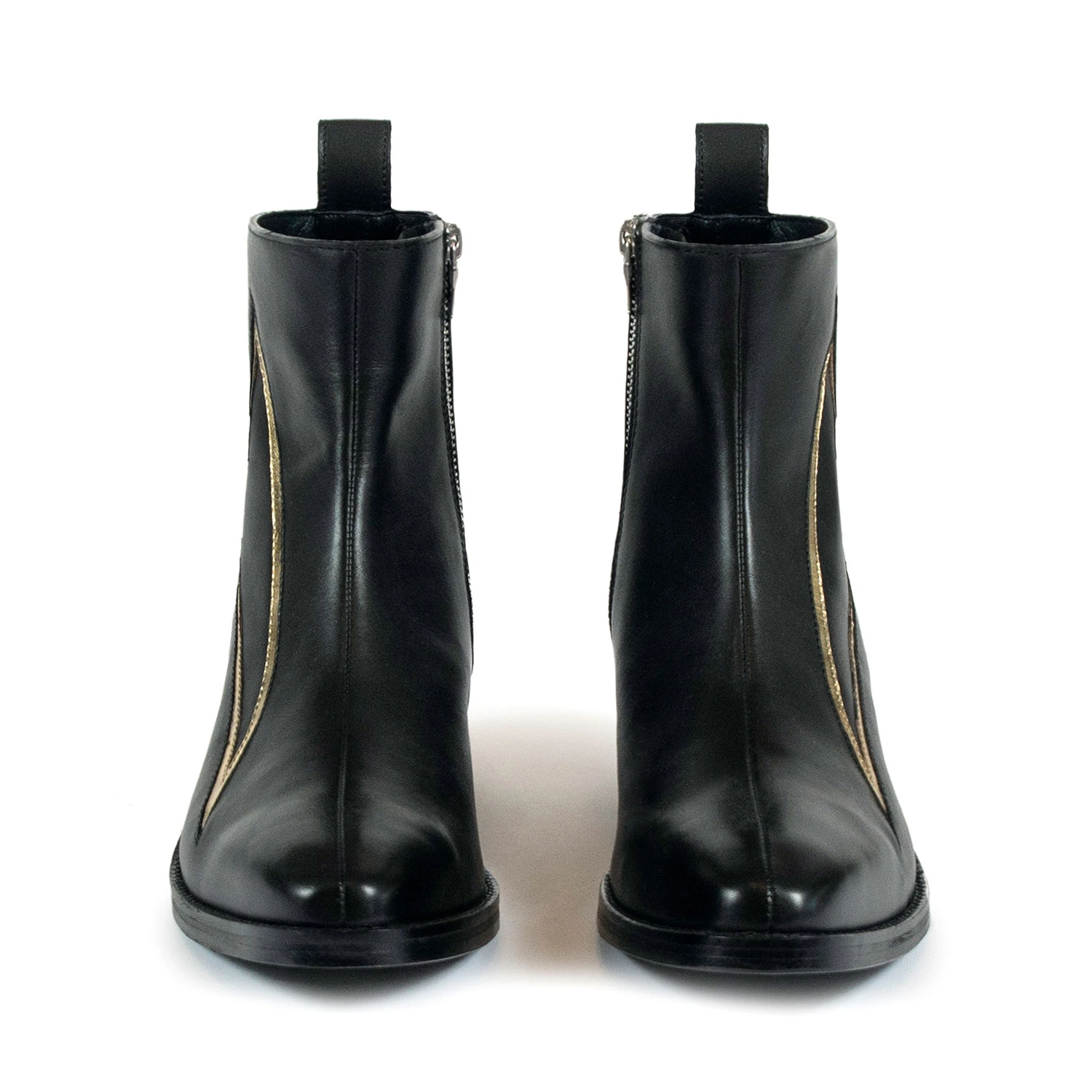 Lightning – Black And Gold Leather Lightning Bolt Boots 4 Lightning – Black And Gold Leather Lightning Bolt Boots - Image 4