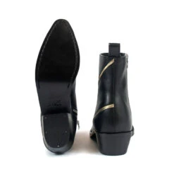 Lightning – Black And Gold Leather Lightning Bolt Boots 13 Lightning – Black And Gold Leather Lightning Bolt Boots -Straight To Hell lig blk gol men w 6