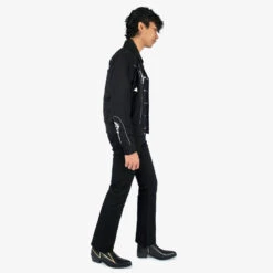 Lightning – Black And Gold Leather Lightning Bolt Boots 15 Lightning – Black And Gold Leather Lightning Bolt Boots -Straight To Hell lig blk gol men w 8