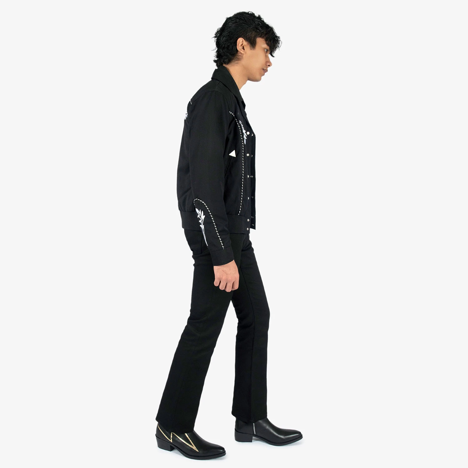 Lightning – Black And Gold Leather Lightning Bolt Boots 8 Lightning – Black And Gold Leather Lightning Bolt Boots - Image 8