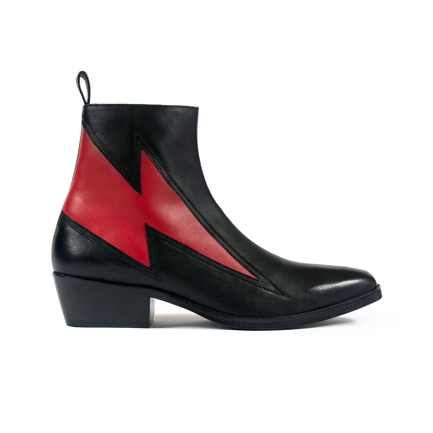 Lightning – Black And Red Leather Lightning Bolt Boots 1 Lightning – Black And Red Leather Lightning Bolt Boots