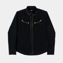 Long Gone – Black And Gold Western Shirt