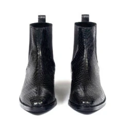 Marquee – Black Snakeskin Leather Chelsea Boots 11 Marquee – Black Snakeskin Leather Chelsea Boots -Straight To Hell mar blk sna men w 4