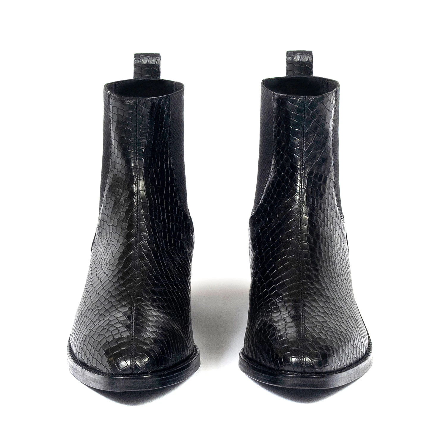 Marquee – Black Snakeskin Leather Chelsea Boots 4 Marquee – Black Snakeskin Leather Chelsea Boots - Image 4