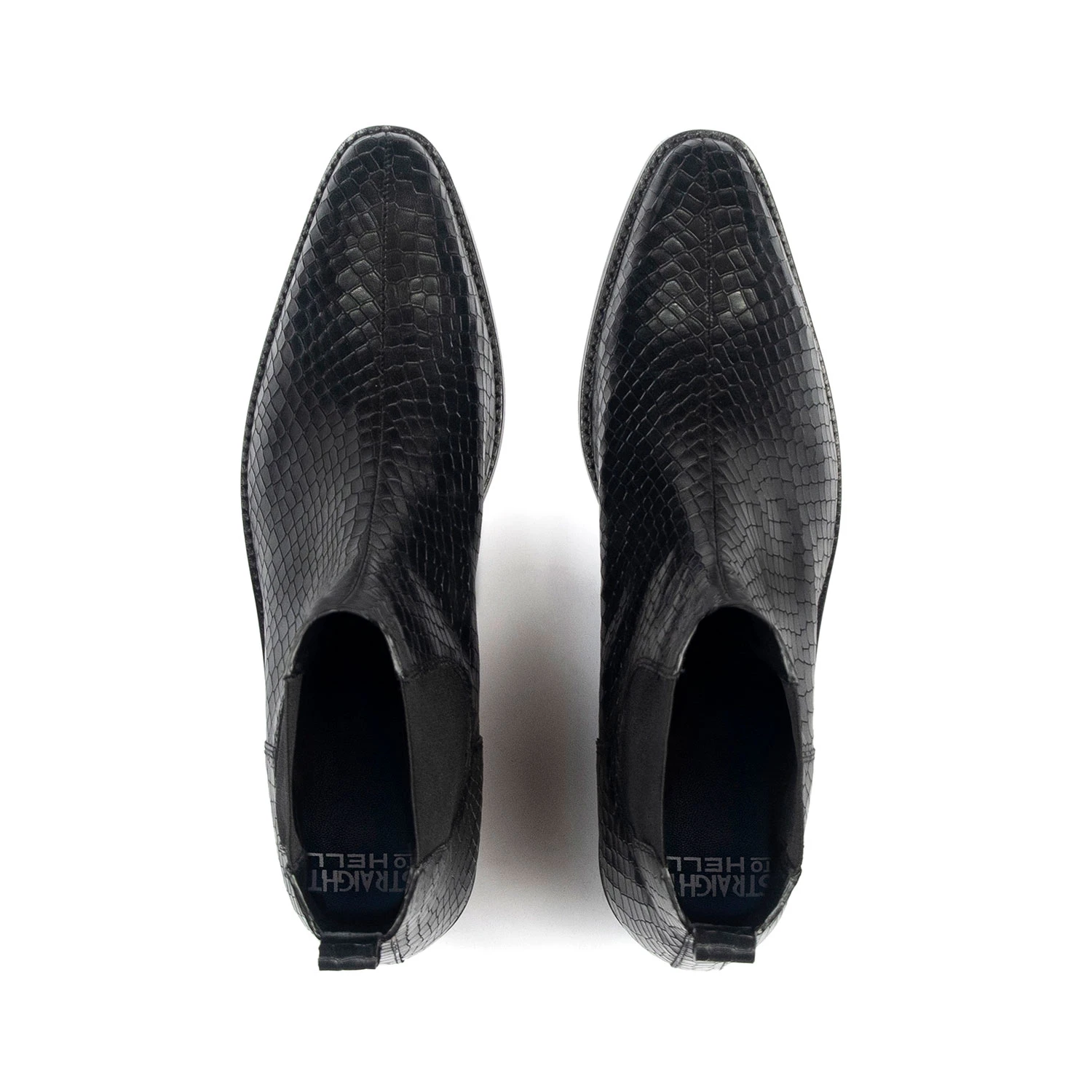 Marquee – Black Snakeskin Leather Chelsea Boots 5 Marquee – Black Snakeskin Leather Chelsea Boots - Image 5