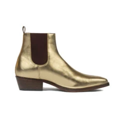 Marquee – Gold Leather Chelsea Boots