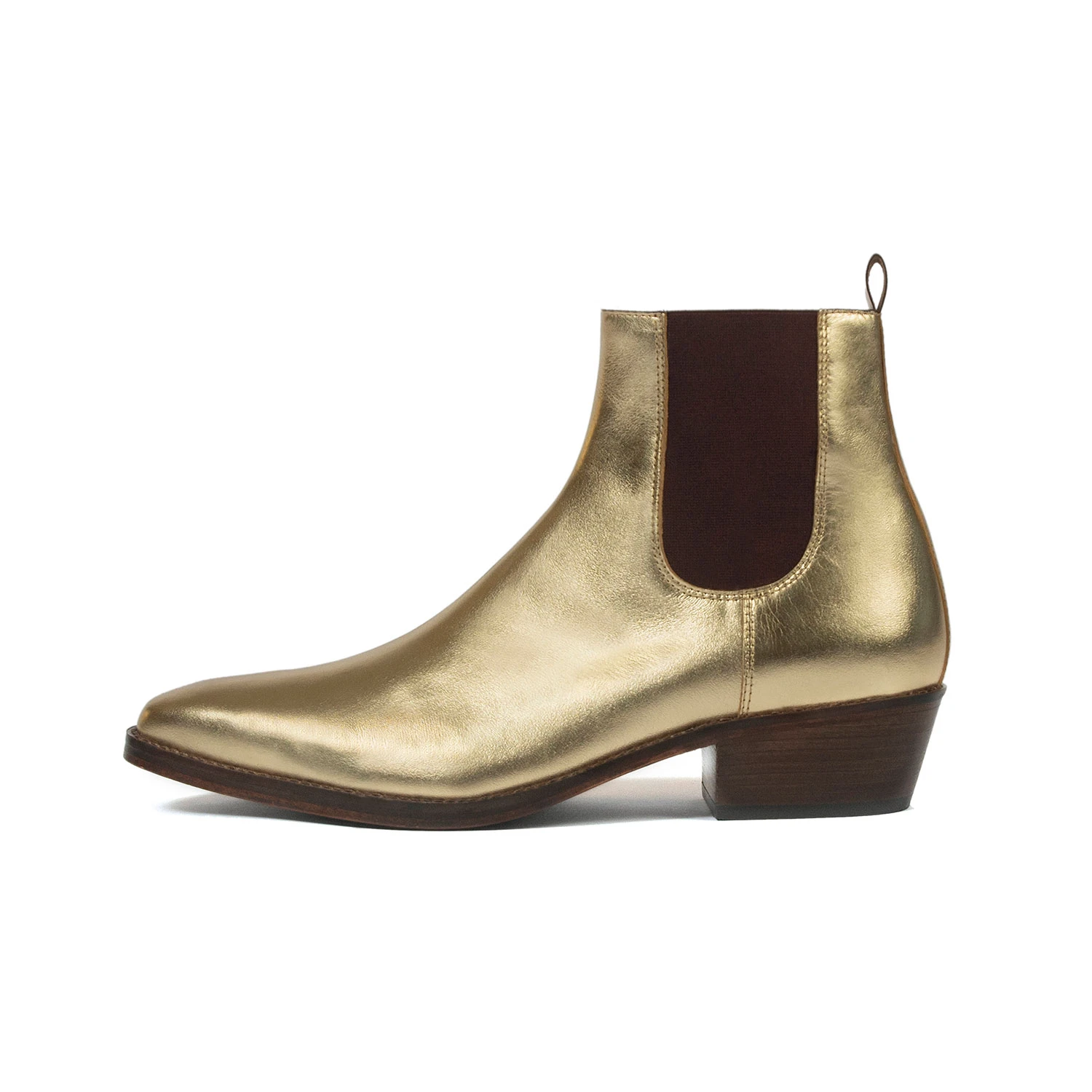 Marquee – Gold Leather Chelsea Boots 2 Marquee – Gold Leather Chelsea Boots - Image 2