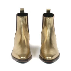 Marquee – Gold Leather Chelsea Boots 11 Marquee – Gold Leather Chelsea Boots -Straight To Hell mar gol men w 4