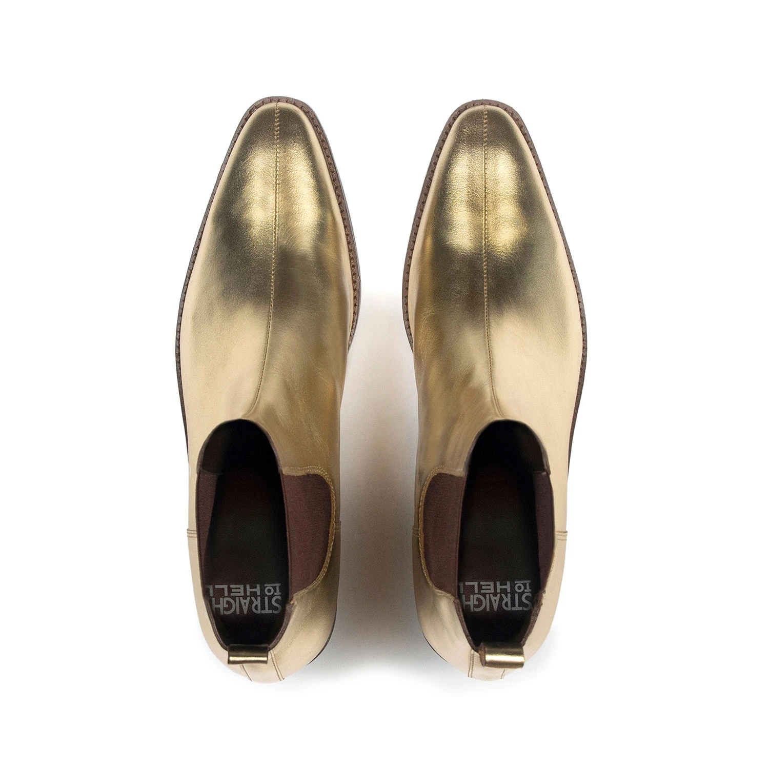 Marquee – Gold Leather Chelsea Boots 5 Marquee – Gold Leather Chelsea Boots - Image 5