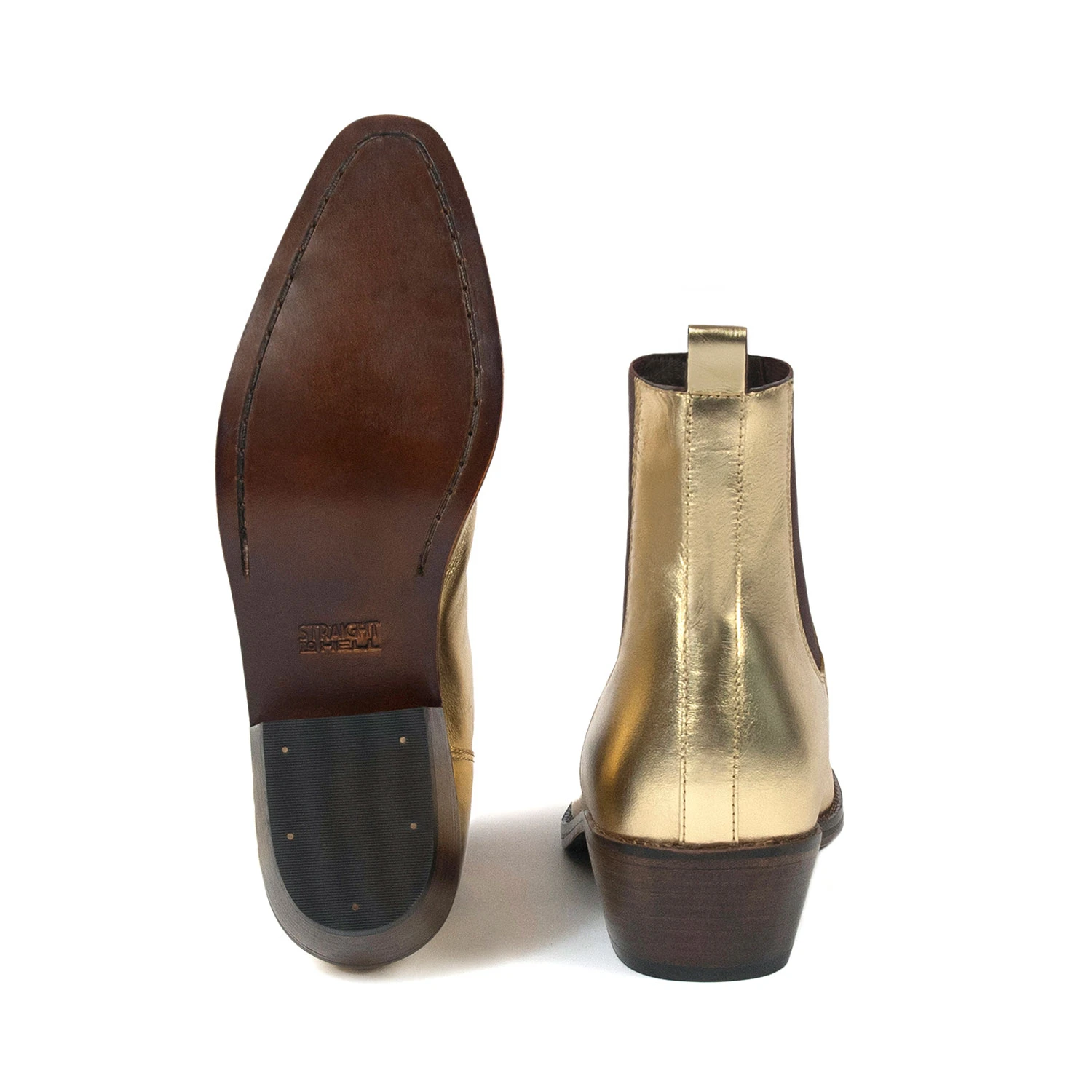 Marquee – Gold Leather Chelsea Boots 6 Marquee – Gold Leather Chelsea Boots - Image 6
