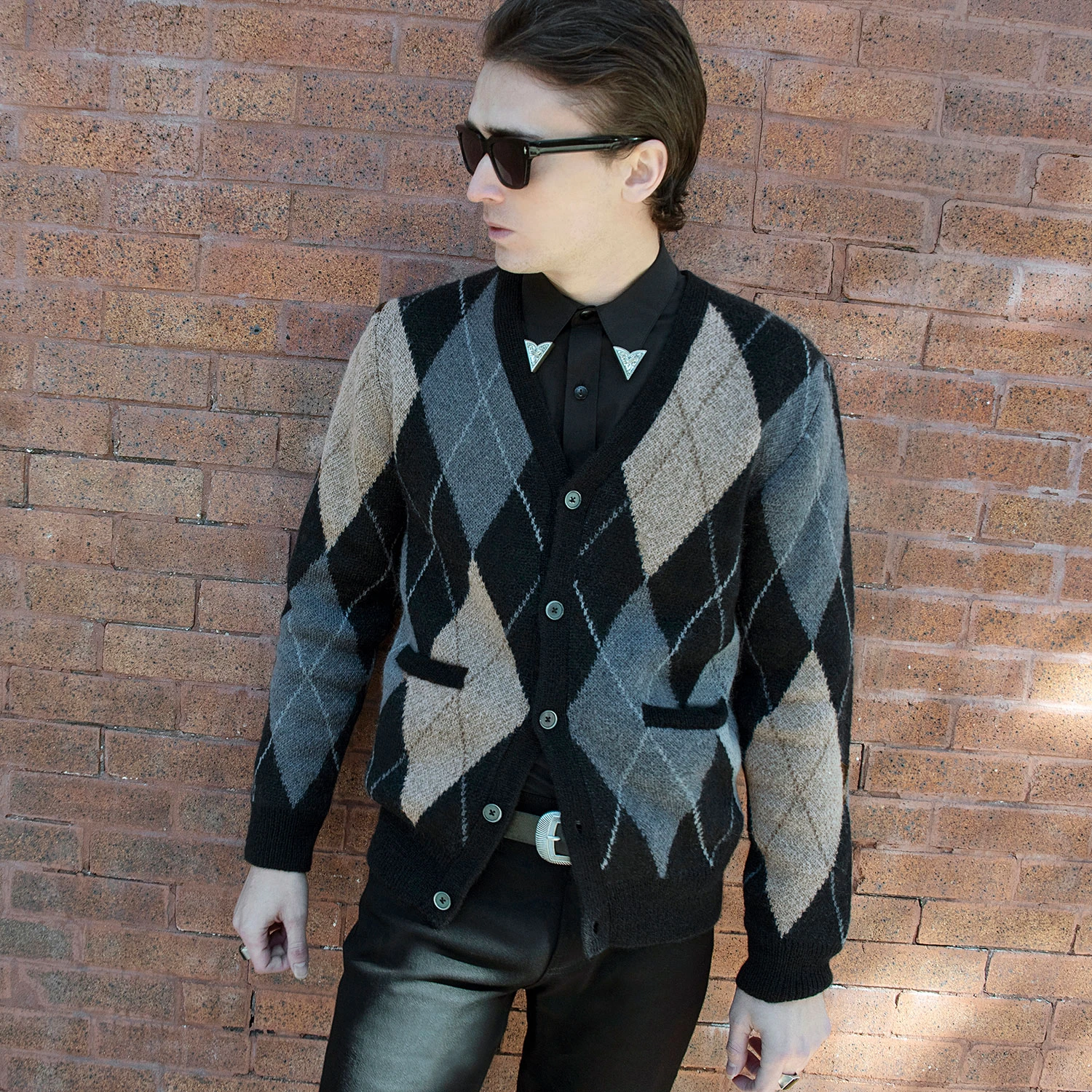 Miles – Argyle Cardigan Sweater 7 Miles – Argyle Cardigan Sweater - Image 7