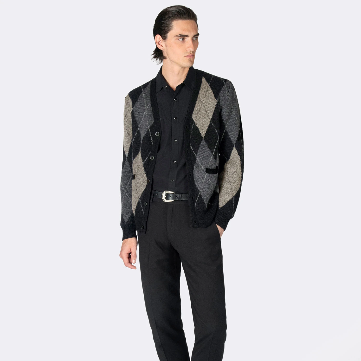 Miles – Argyle Cardigan Sweater 5 Miles – Argyle Cardigan Sweater - Image 5