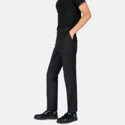 Montrose – Black And Grey Striped – Slim Fit Pants 10 Montrose – Black And Grey Striped – Slim Fit Pants -Straight To Hell mon blk gry str w 2