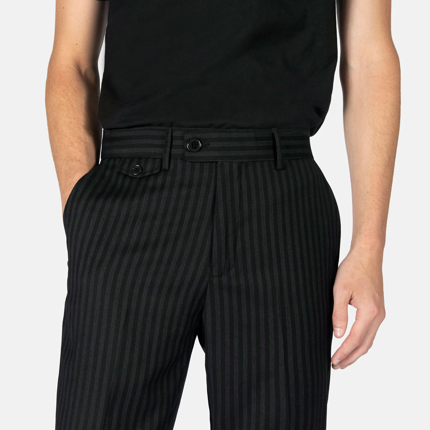 Montrose – Black And Grey Striped – Slim Fit Pants 6 Montrose – Black And Grey Striped – Slim Fit Pants - Image 6