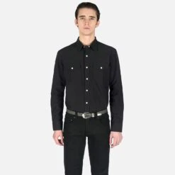 Open Road – Black Long Sleeve Western Shirt -Straight To Hell ope roa blk lon sle w 1