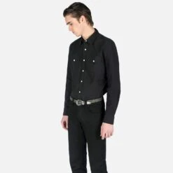 Open Road – Black Long Sleeve Western Shirt -Straight To Hell ope roa blk lon sle w 3