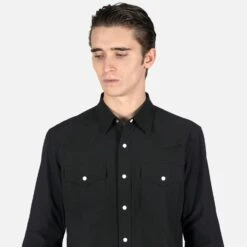 Open Road – Black Long Sleeve Western Shirt -Straight To Hell ope roa blk lon sle w 4