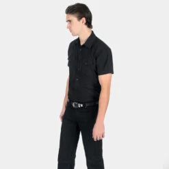 Open Road – Black Short Sleeve Western Shirt -Straight To Hell ope roa blk sho sle w 2