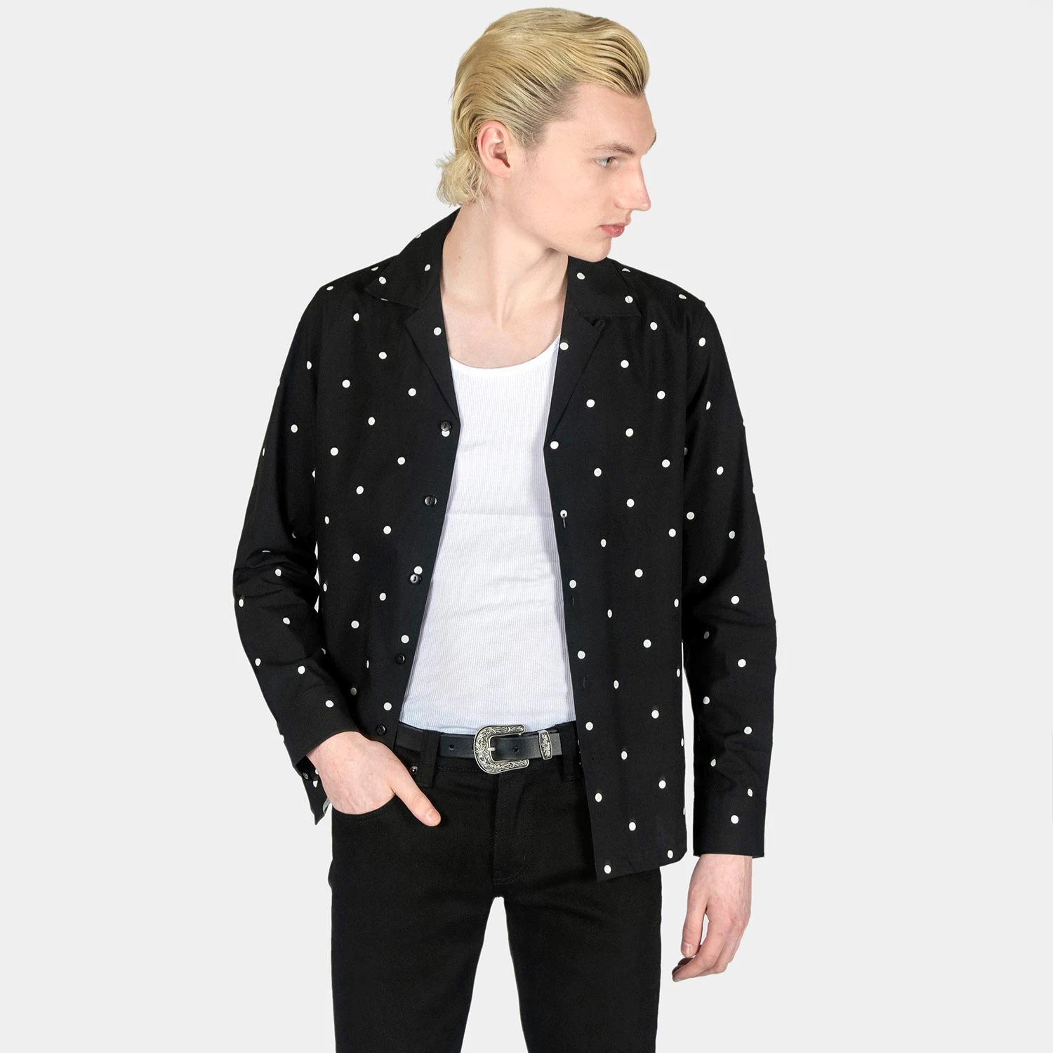 Out In The Streets – Polka Dot Shirt (Size XS, S, M, L, XL, 2XL, 3XL, 4XL) 3 Out In The Streets – Polka Dot Shirt (Size XS, S, M, L, XL, 2XL, 3XL, 4XL) - Image 3