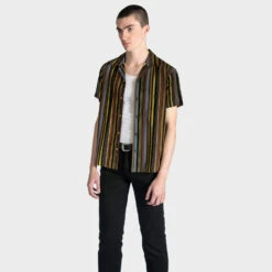 Parallel Lines – Striped Shirt -Straight To Hell par lin blk yel w 3