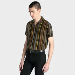Parallel Lines – Striped Shirt -Straight To Hell par lin blk yel w 6
