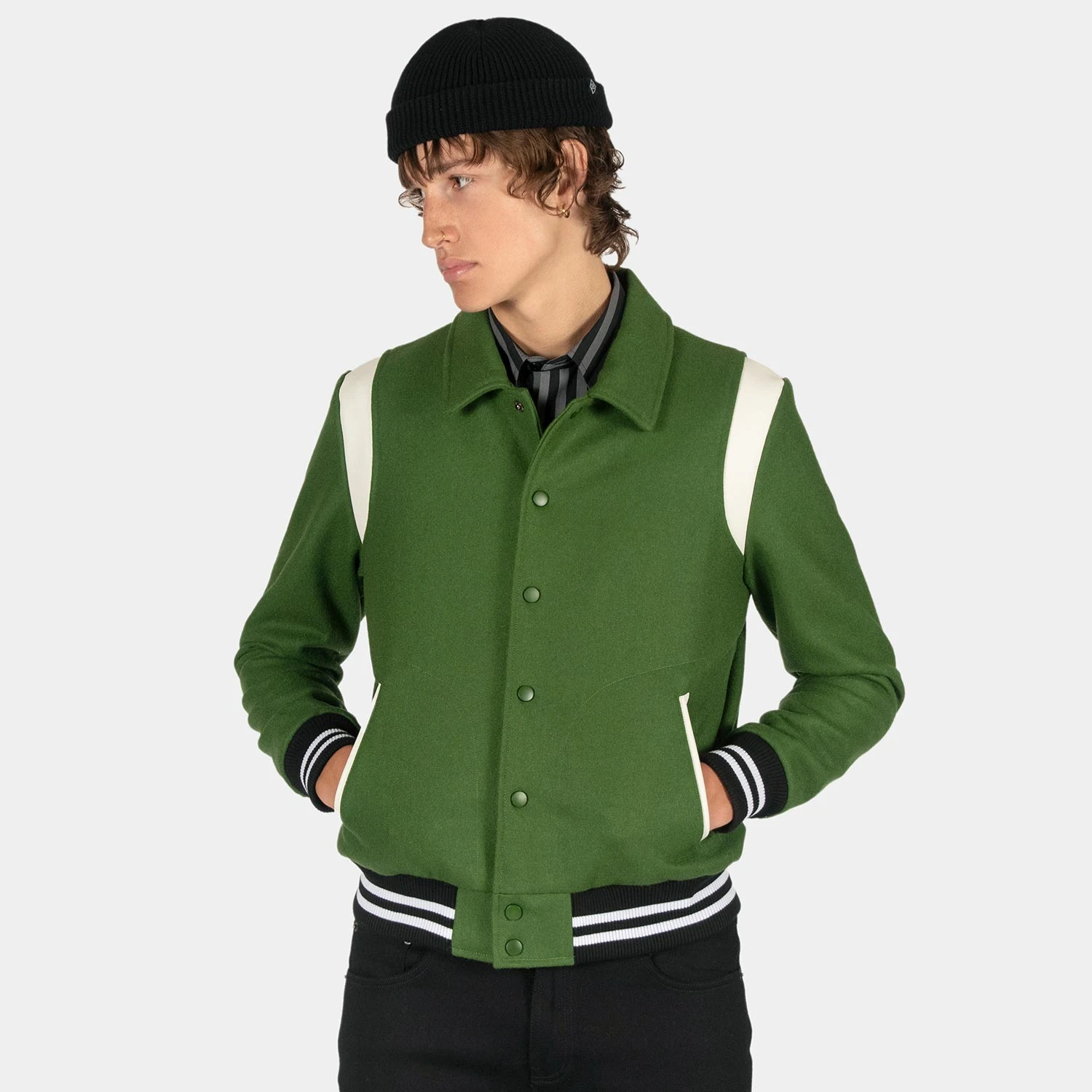 Peewee – Black Cotton Short Beanie 2 Peewee – Black Cotton Short Beanie - Image 2