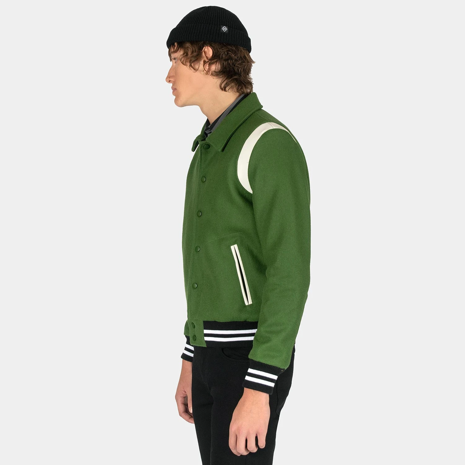 Peewee – Black Cotton Short Beanie 4 Peewee – Black Cotton Short Beanie - Image 4