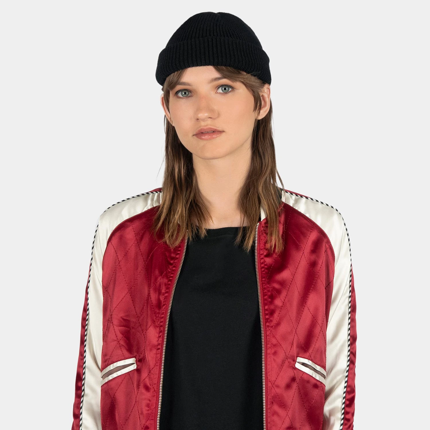 Peewee – Black Cotton Short Beanie 3 Peewee – Black Cotton Short Beanie - Image 3