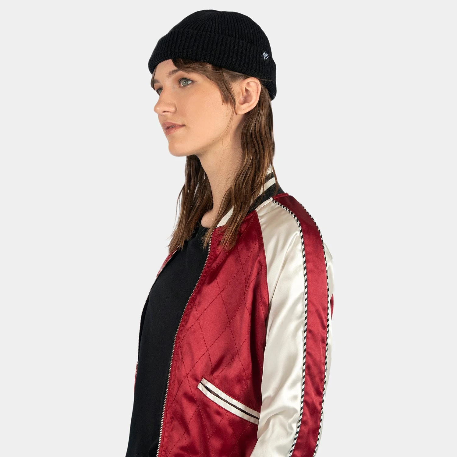 Peewee – Black Cotton Short Beanie 5 Peewee – Black Cotton Short Beanie - Image 5