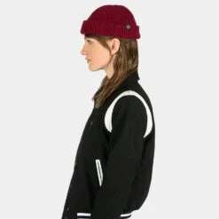 Peewee – Burgundy Cotton Short Beanie -Straight To Hell pee wee bur cot wom w 2