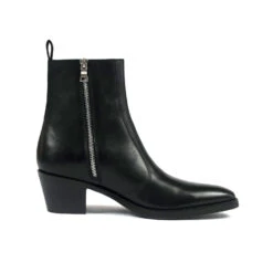 Richards – Black Leather Zip Boots – 15 Year Anniversary