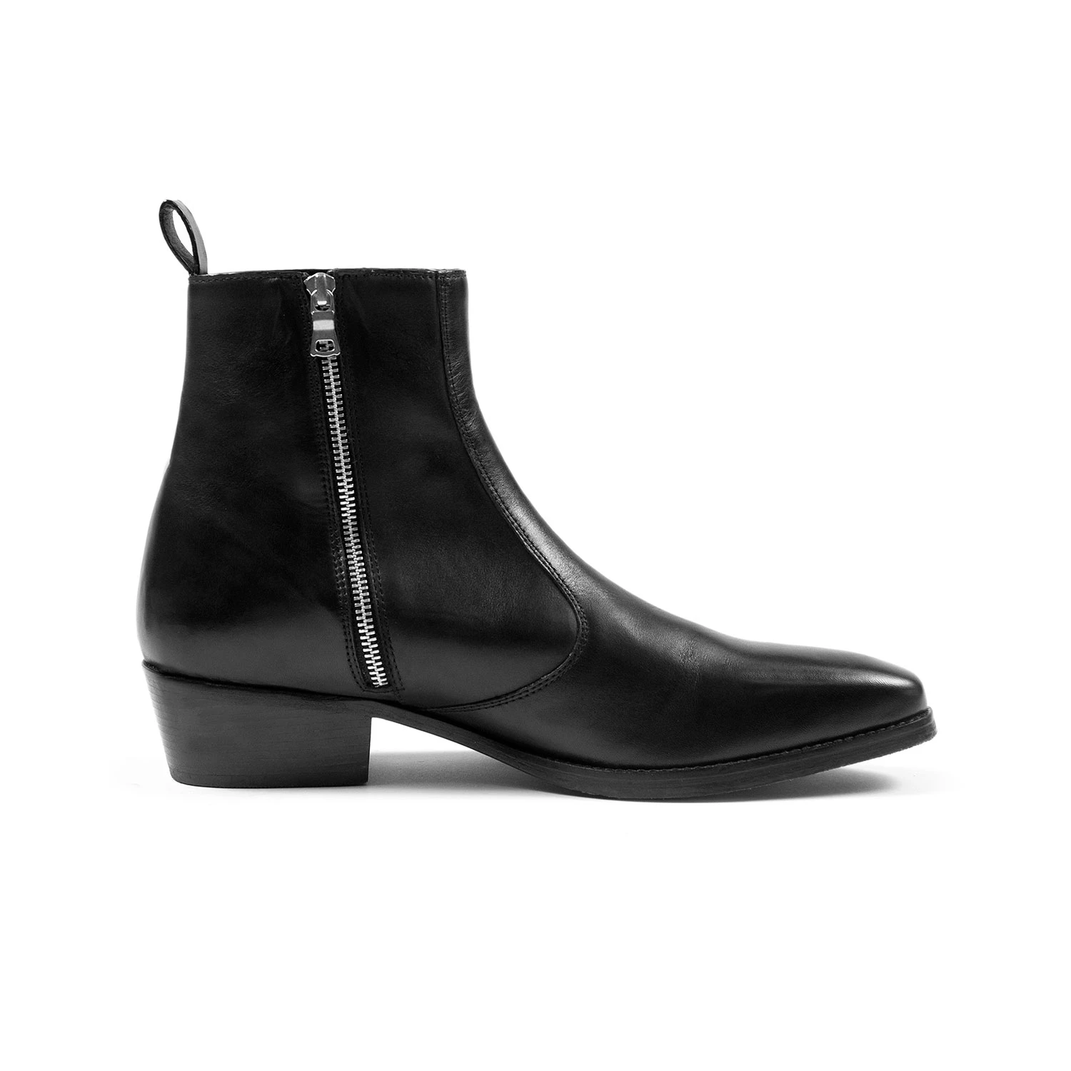 Richards – Black Leather Zip Boots 1 Richards – Black Leather Zip Boots