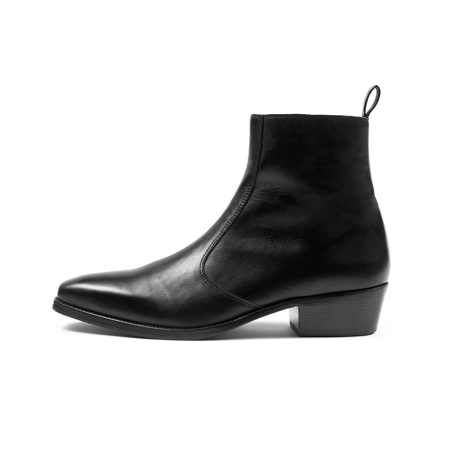 Richards – Black Leather Zip Boots 2 Richards – Black Leather Zip Boots - Image 2