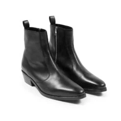 Richards – Black Leather Zip Boots 9 Richards – Black Leather Zip Boots -Straight To Hell ric blk men w 3