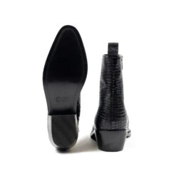 Richards – Black Snakeskin Leather Zip Boots (Size 7, 7.5, 8) -Straight To Hell ric blk sna wom w 5 1