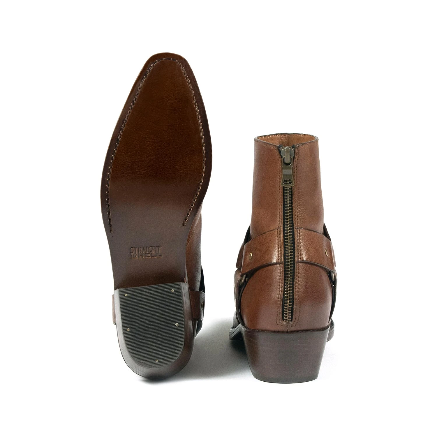 Libertine – Brown Leather Harness Boots (Size 14) 5 Libertine – Brown Leather Harness Boots (Size 14) - Image 5