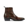 Richards – Brown Snakeskin Leather Zip Boots