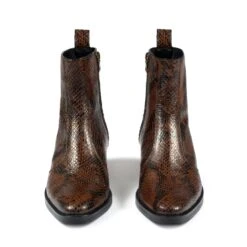 Richards – Brown Snakeskin Leather Zip Boots (Size 7) 9 Richards – Brown Snakeskin Leather Zip Boots (Size 7) -Straight To Hell ric bro sna wom w 4