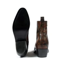 Richards – Brown Snakeskin Leather Zip Boots (Size 7) 10 Richards – Brown Snakeskin Leather Zip Boots (Size 7) -Straight To Hell ric bro sna wom w 5