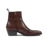 Richards – Burgundy Snakeskin Leather Zip Boots (Size 7, 7.5, 8)