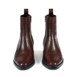 Richards – Burgundy Snakeskin Leather Zip Boots (Size 7, 7.5, 8) 10 Richards – Burgundy Snakeskin Leather Zip Boots (Size 7, 7.5, 8) -Straight To Hell ric bur sna wom w 4