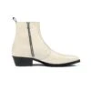 Richards – Cream Leather Zip Boots
