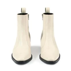 Richards – Cream Leather Zip Boots (Size 7, 7.5, 8, 8.5, 9.5) -Straight To Hell ric cre wom w 4