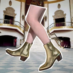 Richards – Gold Leather Zip Boots – 15 Year Anniversary -Straight To Hell ric gol wom lifestyle 1