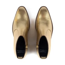 Richards – Gold Leather Zip Boots – 15 Year Anniversary -Straight To Hell ric gol wom w 5