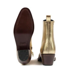 Richards – Gold Leather Zip Boots – 15 Year Anniversary -Straight To Hell ric gol wom w 6