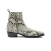 Richards – Grey Snakeskin Leather Zip Boots