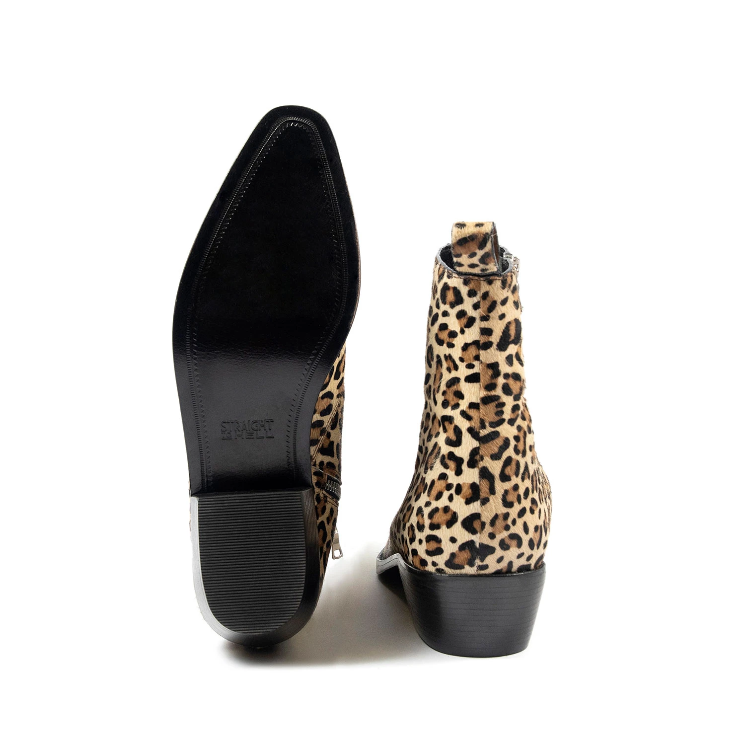 Richards – Tan Leopard Leather Zip Boots (Size 7, 7.5, 8, 8.5, 9, 9.5, 10.5, 14) 5 Richards – Tan Leopard Leather Zip Boots (Size 7, 7.5, 8, 8.5, 9, 9.5, 10.5, 14) - Image 5