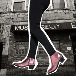 Richards – Pink Leather Zip Boots – 15 Year Anniversary -Straight To Hell ric pin wom lifestyle 2